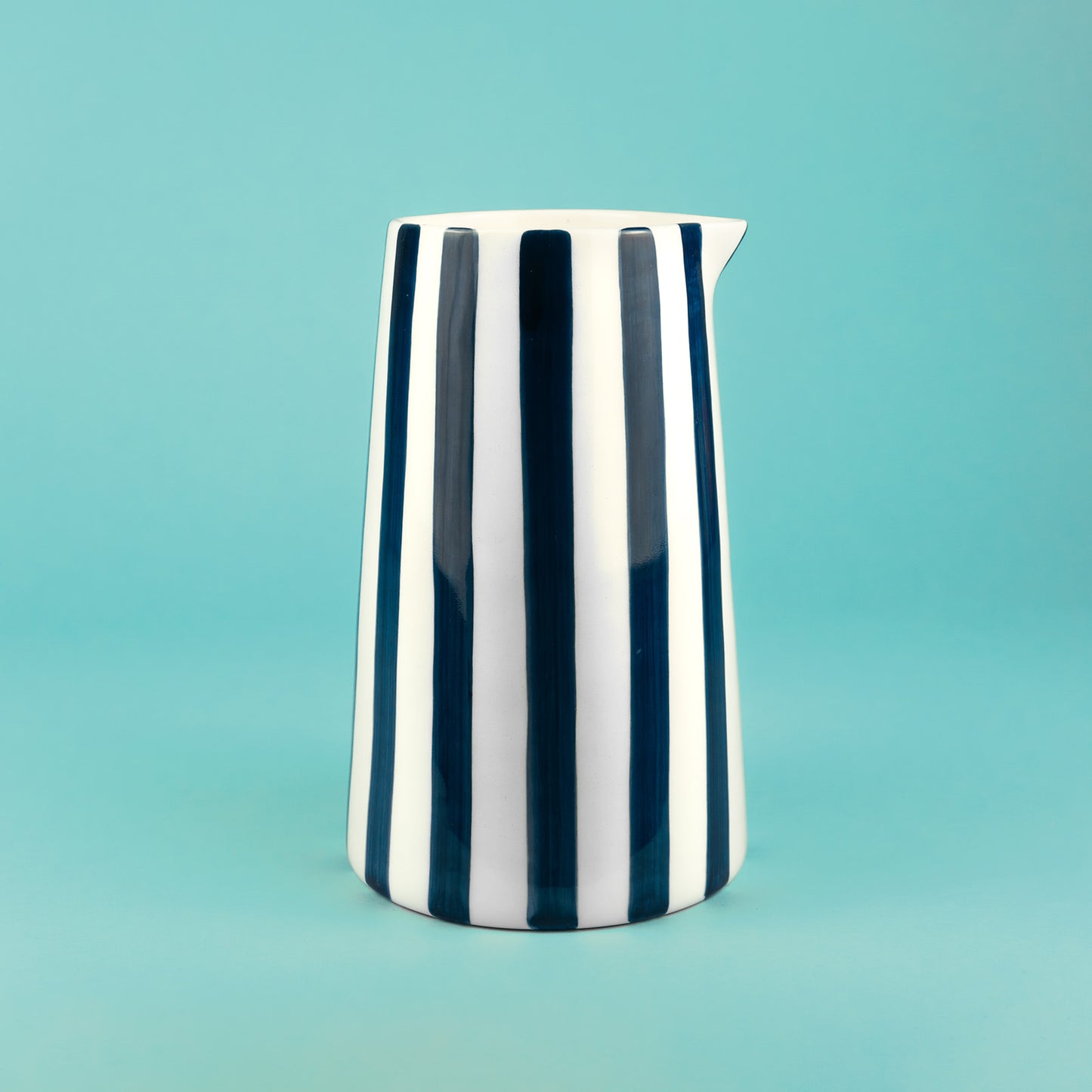 Musango Striped Ceramic Jug Navy