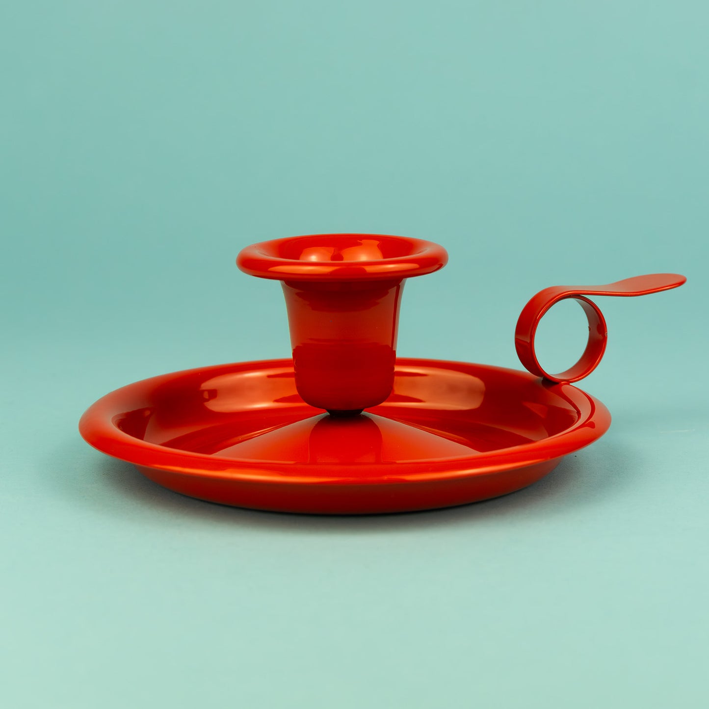 Enamel Candlestick Holder Red