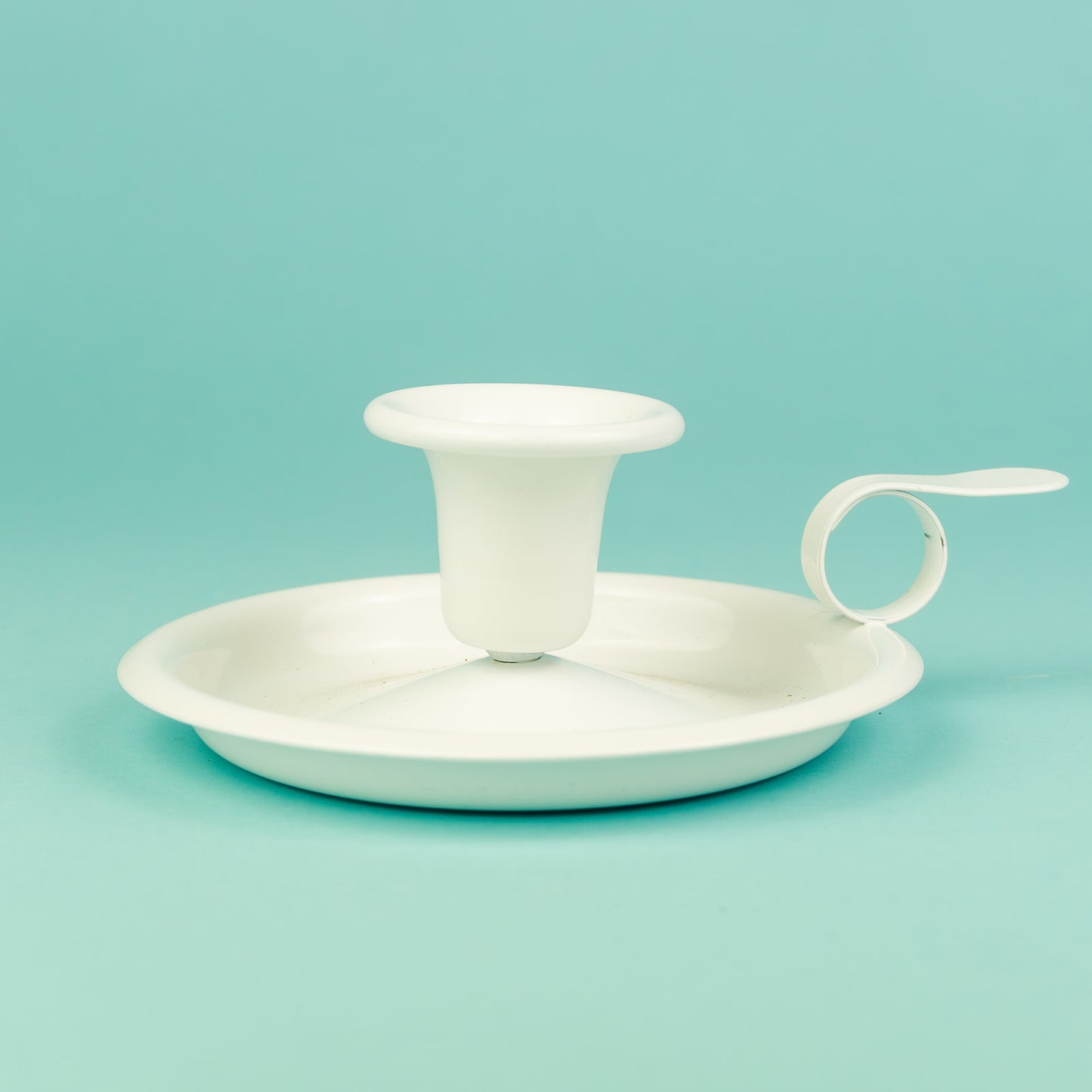 Enamel Candlestick Holder White