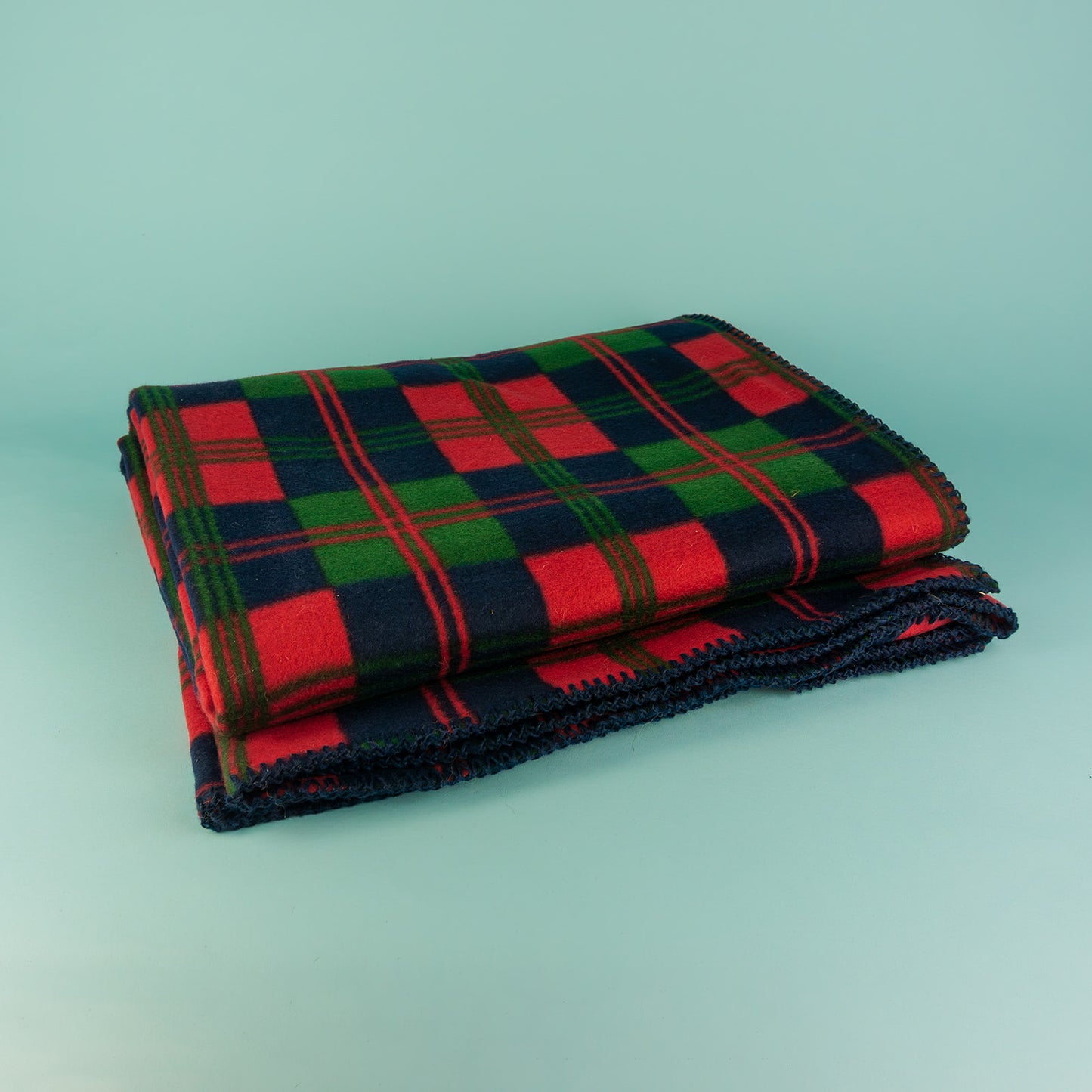 Fleece Checked Blanket Dark Red