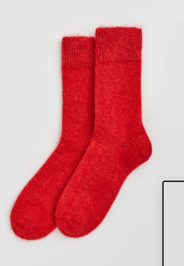Pairs Scotland Alpaca Bed Socks red