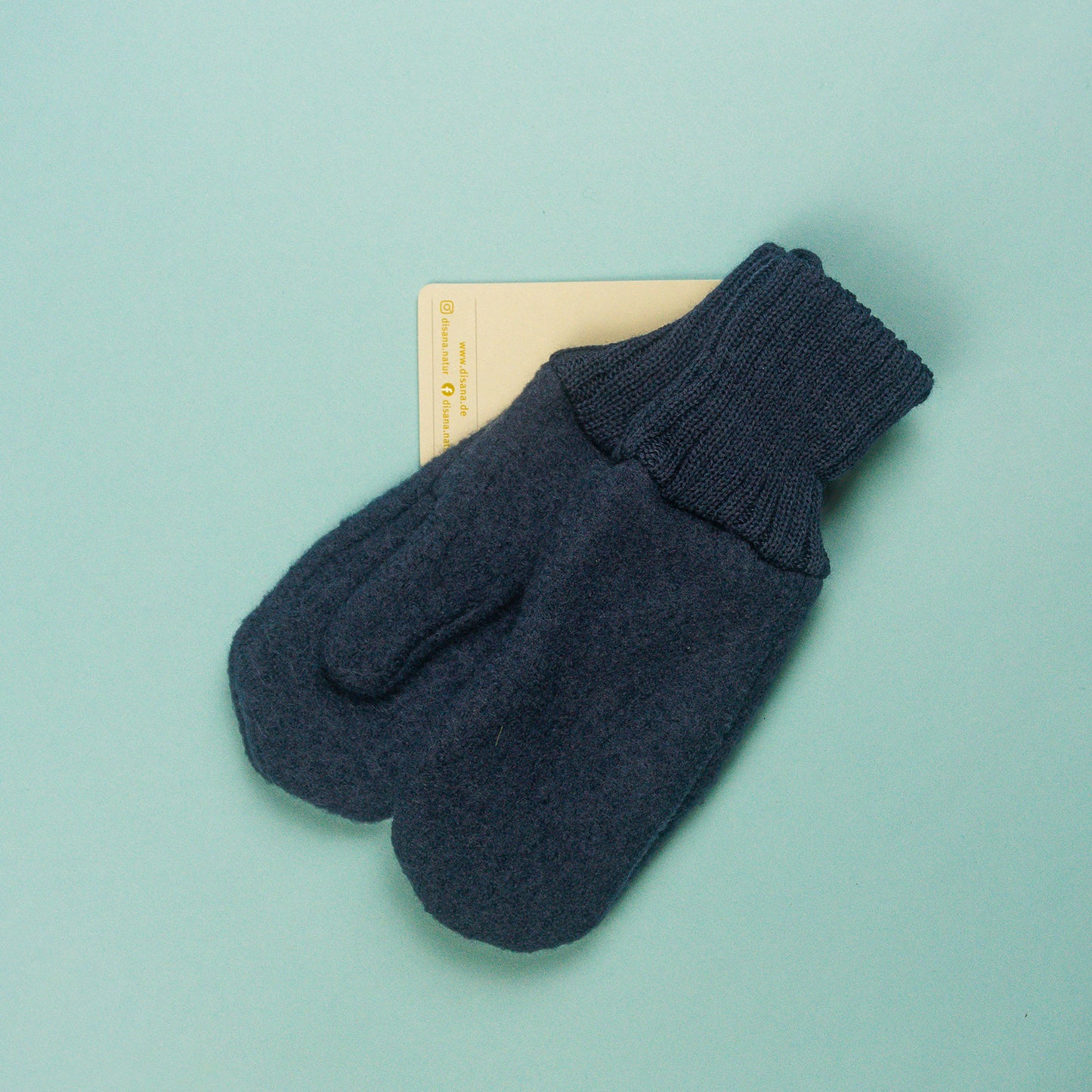 Boiled wool gloves - indigo