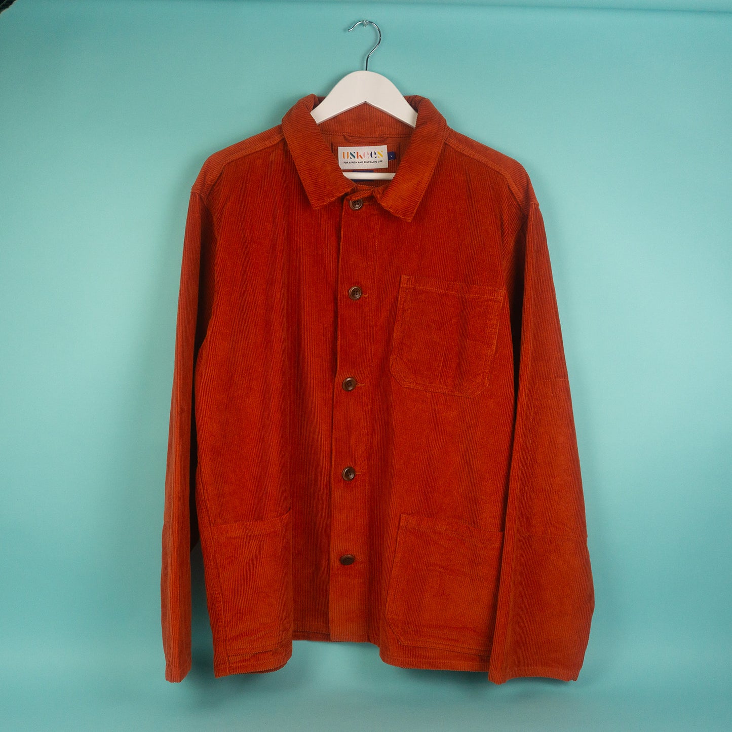 Uskees #3001 Buttoned Cord Overshirt - Rust