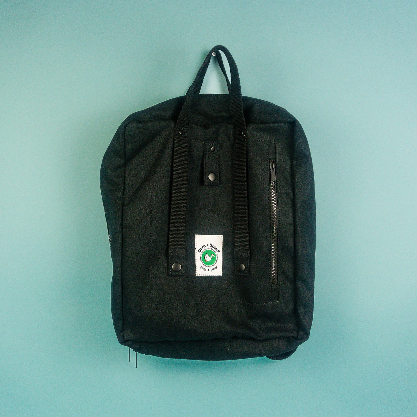Cora and Spink Poly Backpack in Black