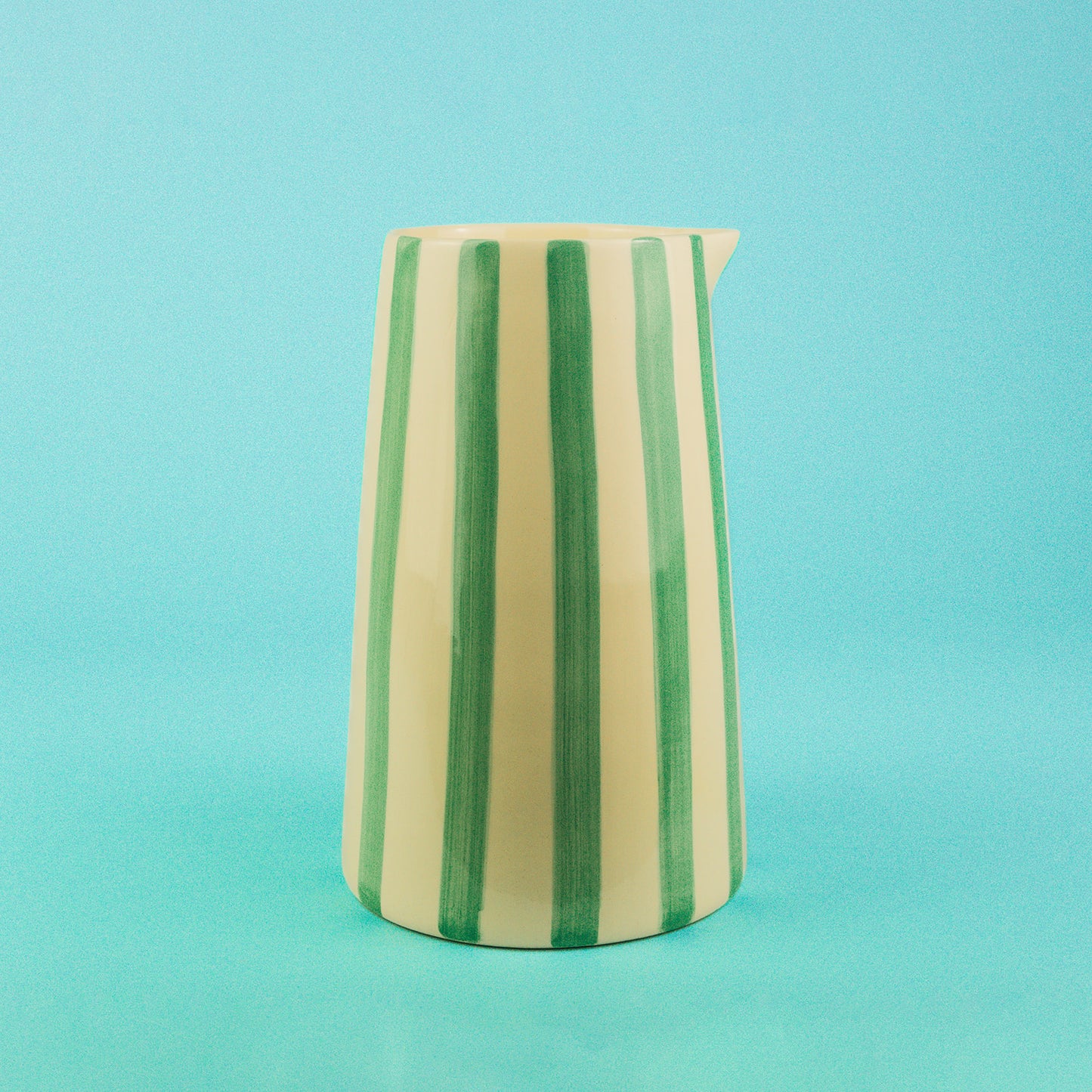 Musango Striped Ceramic Jug Green