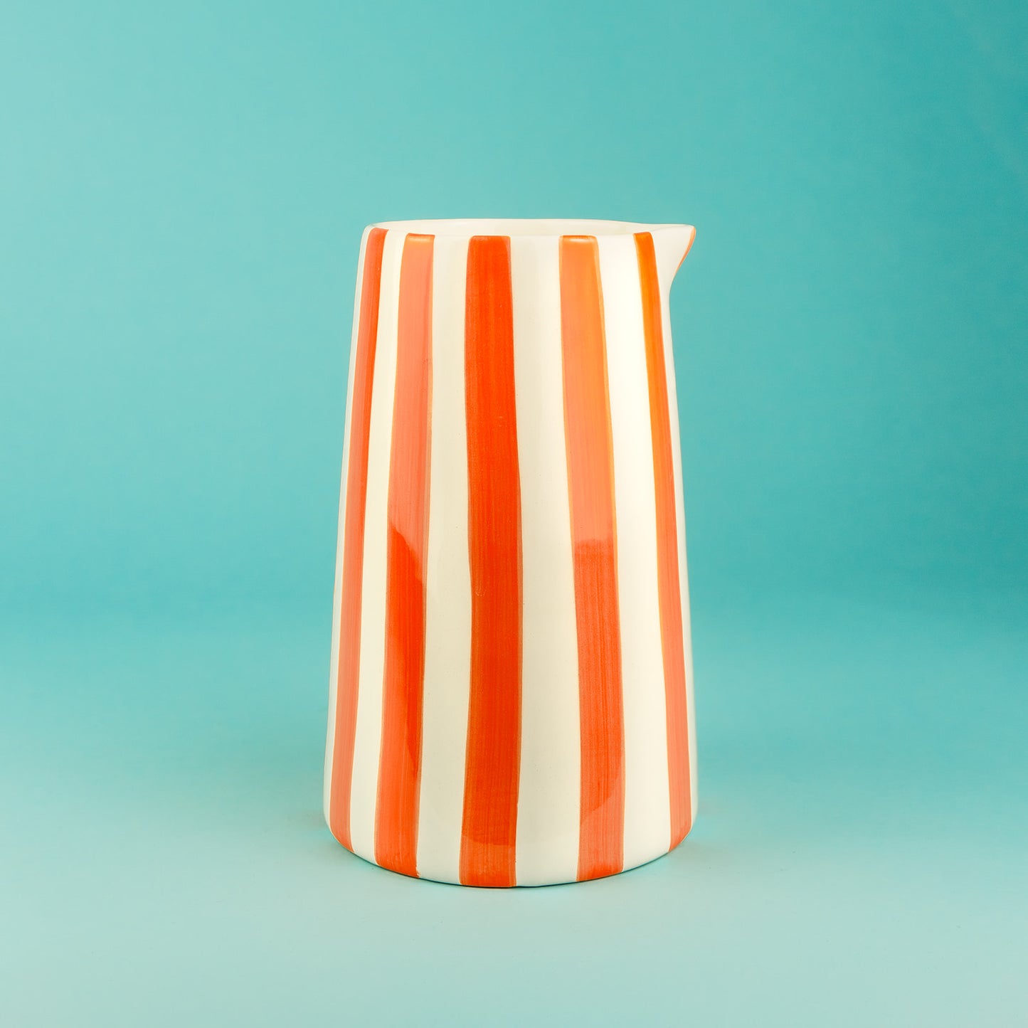 Musango Striped Ceramic Jug Orange