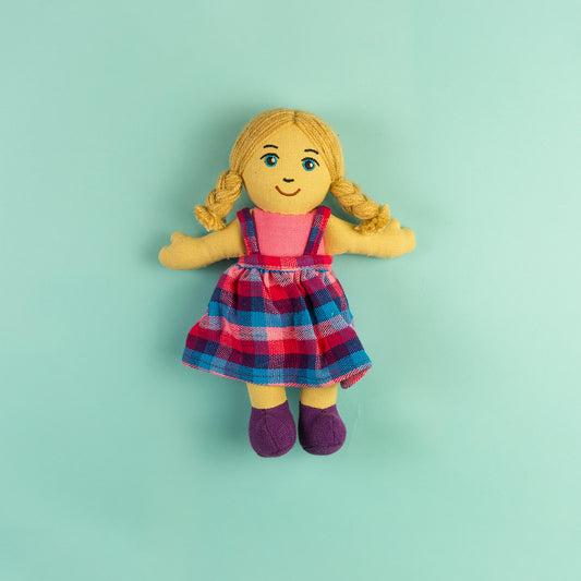 Girl Rag Doll - White Skin, blonde Hair