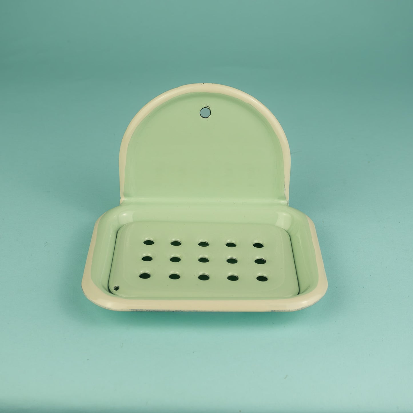 Mint Enamel Soap Dish Wall Mounted