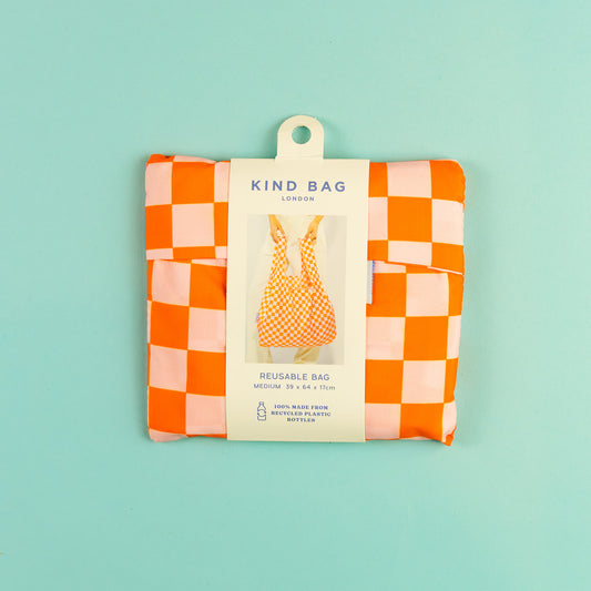 Orange Checked Kind Bag Medium